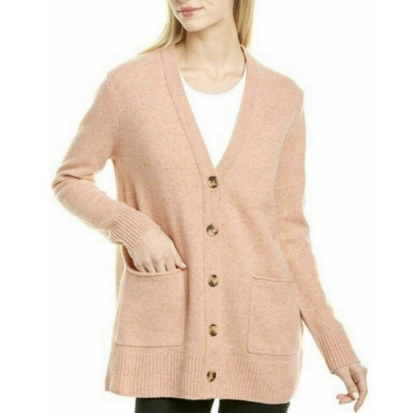 Madewell Pink Shaker Stitch 100% Merino Wool Sweater Cardigan - Picture 1 of 7